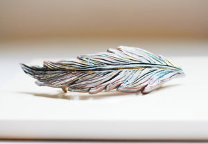 Silvery Feather Hair Clip
